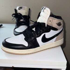 Nike Dunks High top Kids Sneakers Black tan and White